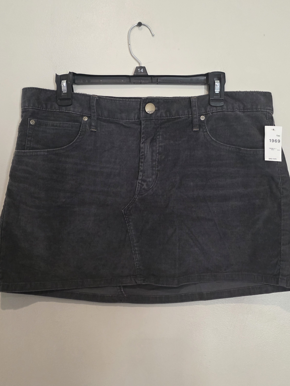 NWT 1969 Charcoal Washed Cprduroy Mini Skirt Grunge Indie Rock Skatergirl Y2K